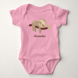 Söt sengångare på träd Kawaii Djurillustration T Shirt