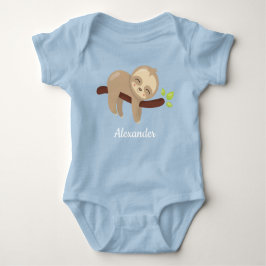 Söt sengångare på träd Kawaii-djursillustration bl T Shirt