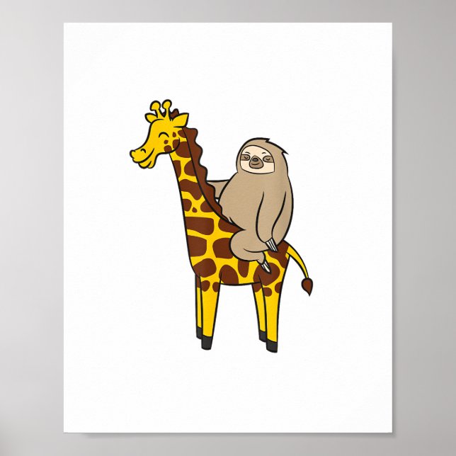 Söt sengångare ridande på giraff Kär i giraffer oc Poster (Framsidan)