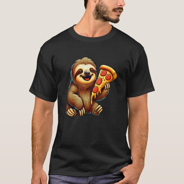 Söt sengångare som äter pizza t shirt (Framsida)