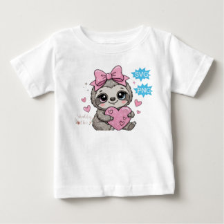 Söt sengångare som håller ett hjärta t shirt