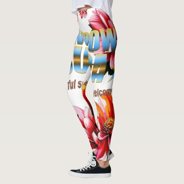 Söt Sensitive Petal Plants Bloom Abstrakt Art Leggings (Vänster)