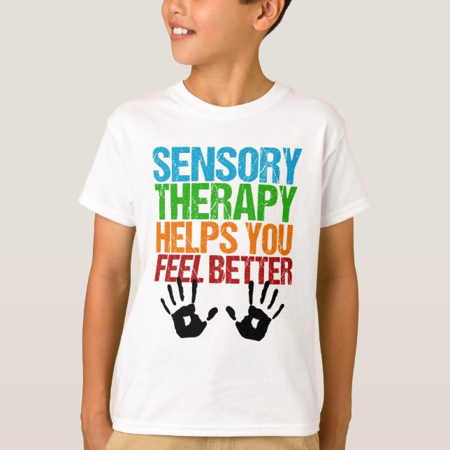 Söt sensorisk terapi SPD Autism Puns Barn T Shirt (Framsida)