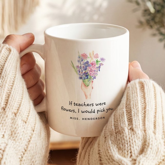 Söt sentimental blommig lärare uppskattning kaffemugg (Skapare uppladdad)