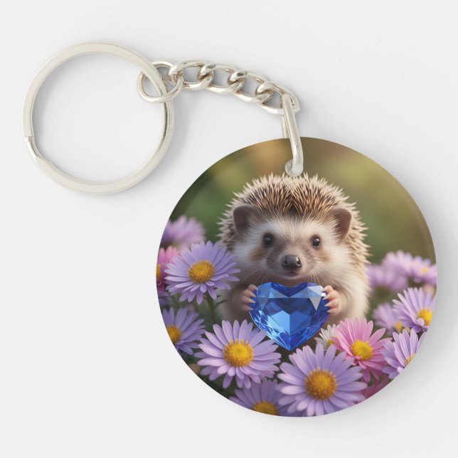 Söt septemberiggelkott med safirhjärta (Framsidan)