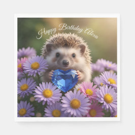 Söt septemberiggelkott med safirhjärta pappersservett