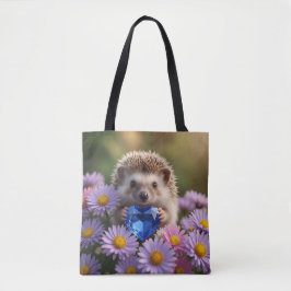 Söt septemberiggelkott med safirhjärta tygkasse