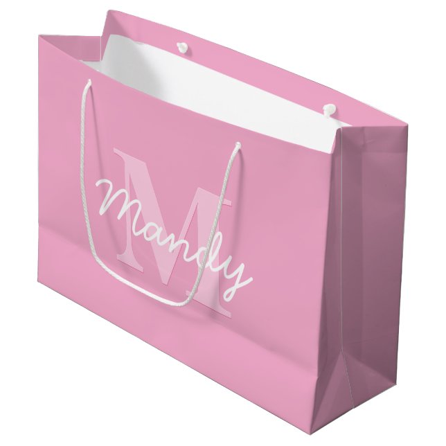 Söt ser cursive namn & monogram | Rosa (Framsidan Vinklad)