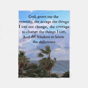 SÖT SERENITY PRAYER HANDFLATAN TRÄD PHOTO DESIGN FLEECEFILT