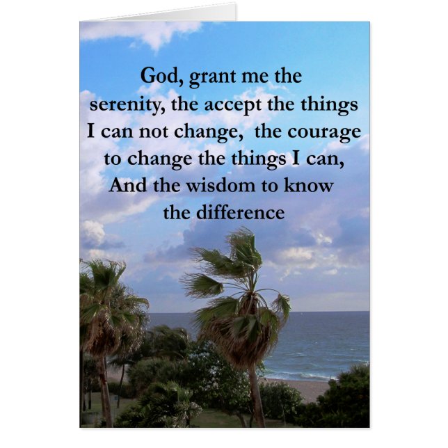 SÖT SERENITY PRAYER HANDFLATAN TRÄD PHOTO DESIGN HÄLSNINGSKORT (Framsidan)