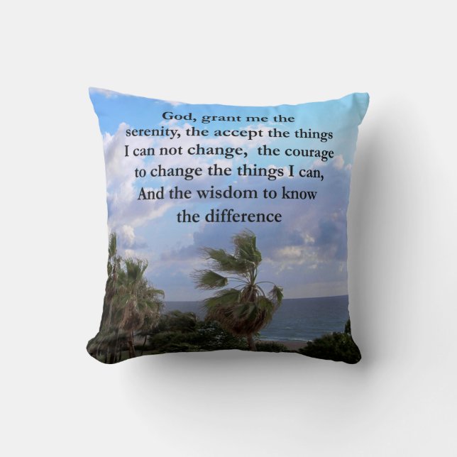 SÖT SERENITY PRAYER HANDFLATAN TRÄD PHOTO DESIGN KUDDE (Framsida)