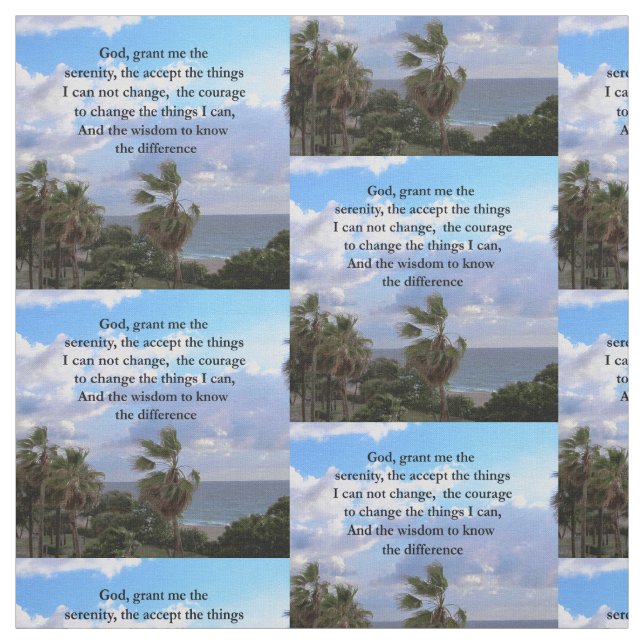 SÖT SERENITY PRAYER HANDFLATAN TRÄD PHOTO DESIGN TYG (Provkarta)
