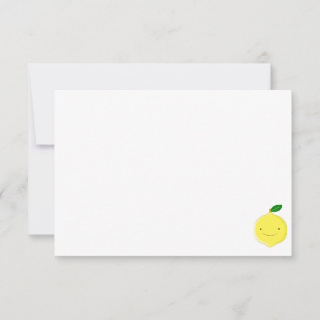 Söt serie-citron Blank Anteckningskort (Framsida)