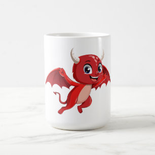 Söt serie flygande djävul kaffemugg