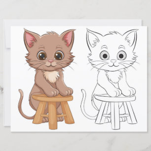 Söt serie katt färgningssida