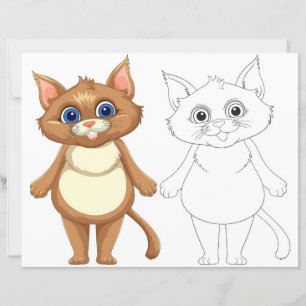 Söt serie katt färgningssida
