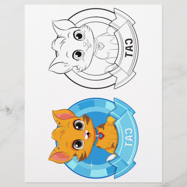 Söt serie katt målarbild reklamblad (Framsidan)
