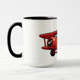 Söt serie mekaniker med röd bil illustration mugg