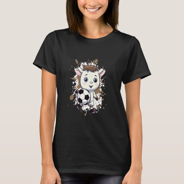 Söt serie om ko som spelar fotboll t shirt (Framsida)