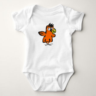 Söt serie orange fågel baby bodysuit t shirt