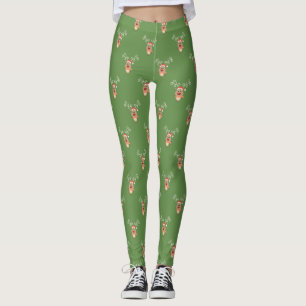 Söt serie ren, God Jul Leggings