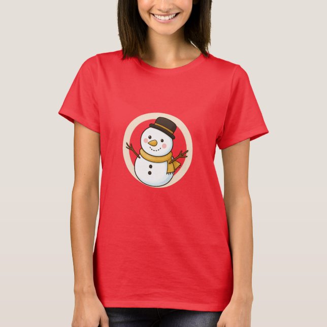 Söt serie-snöman t shirt (Framsida)