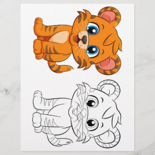 Söt serie tiger målarbild