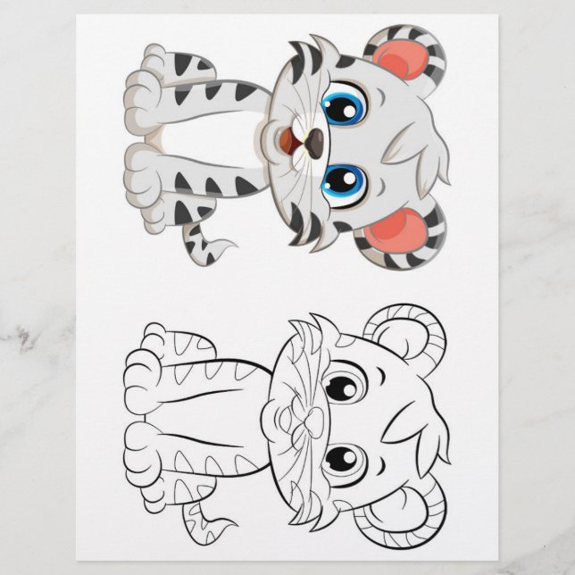 Söt serie tiger målarbild (Framsida)