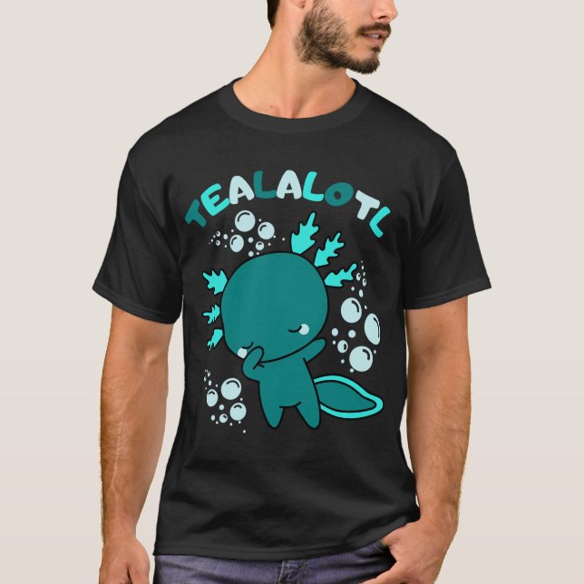 Söt seriebebis teal Axolotl ordlek T Shirt (Framsida)