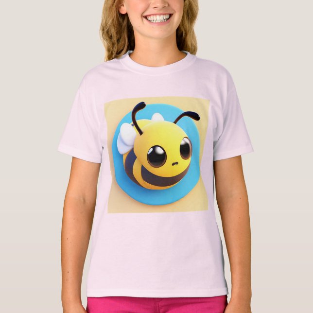 Söt seriebi med stora ögon t shirt (Framsida)
