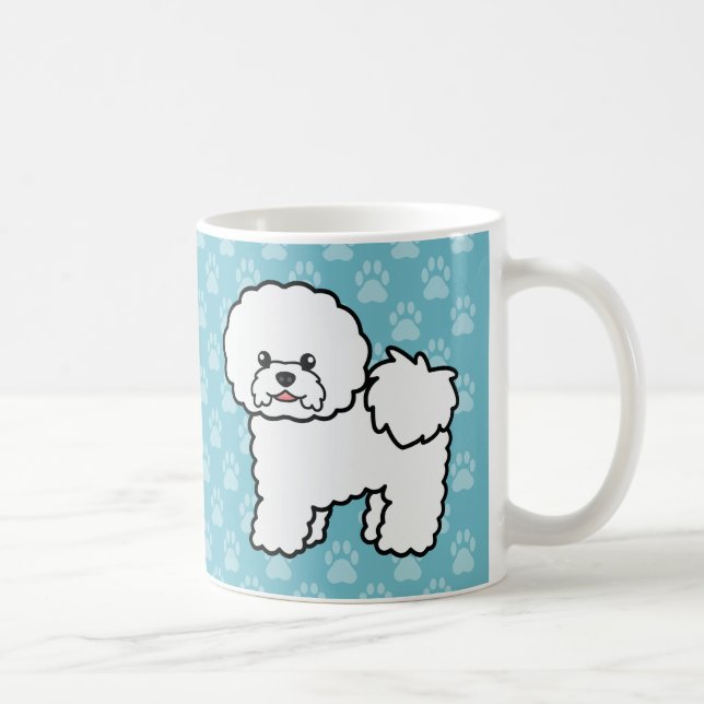 Söt seriebild av Bichon Frise-hund Kaffemugg (Höger)