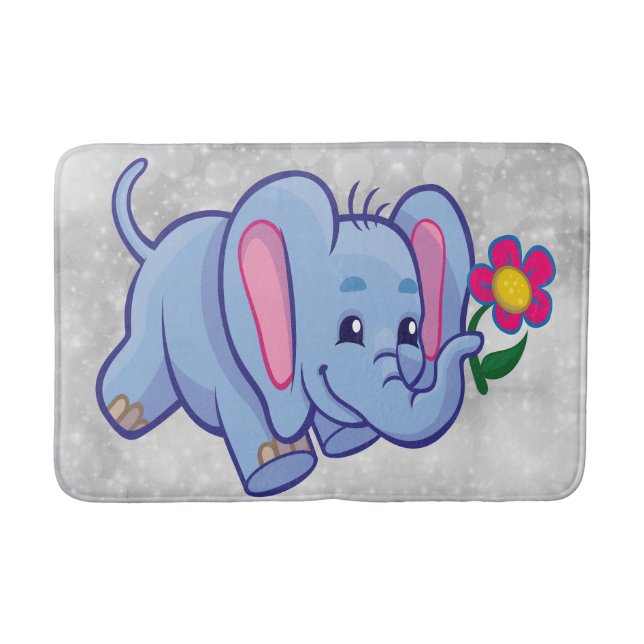 Söt serieelefant badrumsmatta (Framsidan)