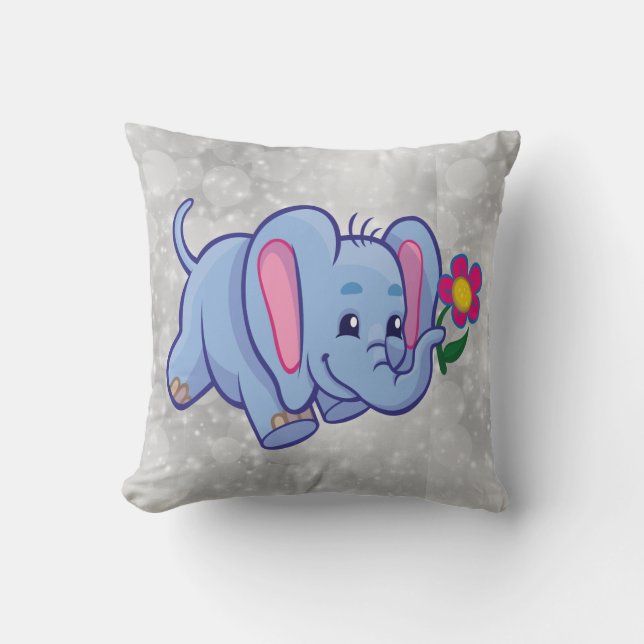 Söt serieelefant kudde (Framsida)