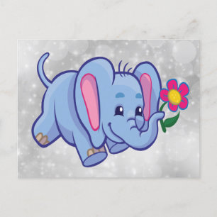 Söt serieelefant vykort