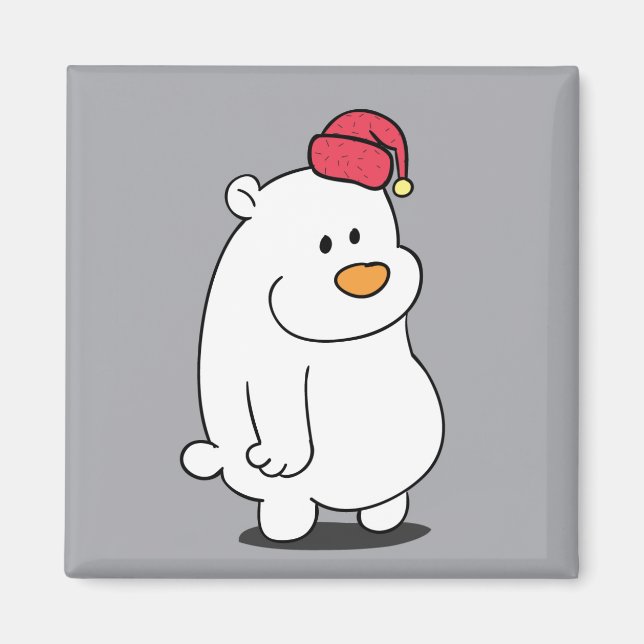 Söt seriefigur av isbjörnmagnet magnet (Framsidan)