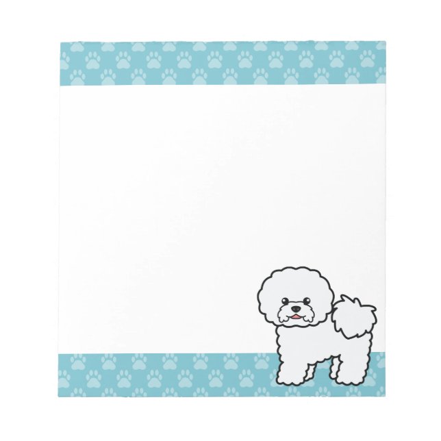 Söt seriefigur Bichon Frise hund Anteckningsblock (Framsida)