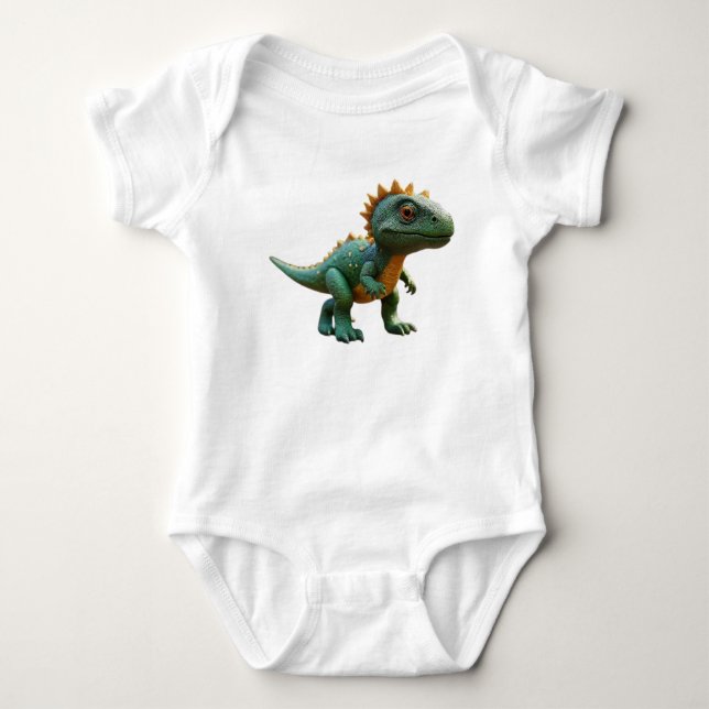 söt seriefigur dinosaurie baby bodysuit t shirt (Framsida)