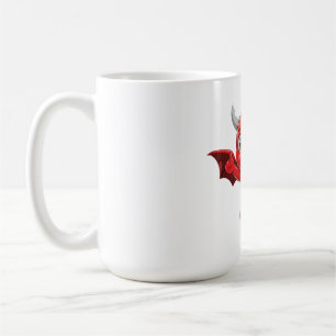 Söt seriefigur flygande djävul kaffemugg