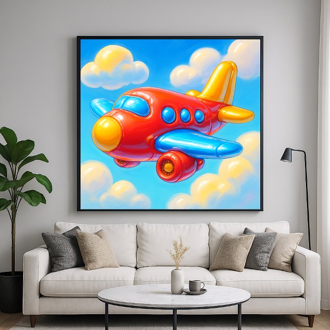 Söt seriefigur flygplan poster (Skapare uppladdad)