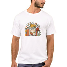 Söt seriefigur kakburk & het sauce matprat t-shirt