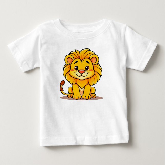 🦁✨ Söt seriefigur lejonbaby djurpresent 🌿 T Shirt (Framsida)