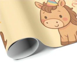 Söt seriehäst med festhatt presentpapper