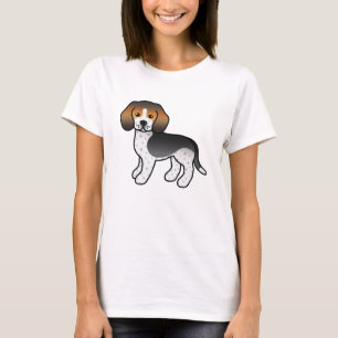 Söt seriehund av rasen Beagle med blå ticking Tee Shirt
