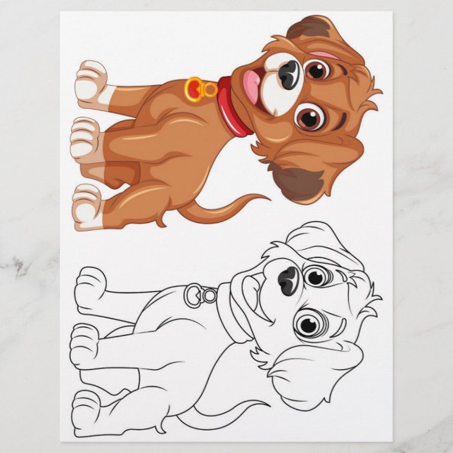 Söt seriehund färgsida (Framsida)