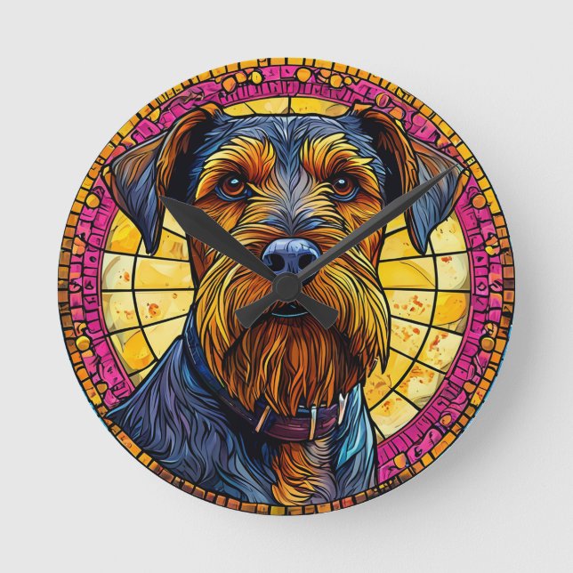 Söt seriehund rund klocka (Framsida)