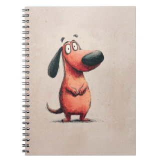 Söt seriehund skiss illustration anteckningsbok