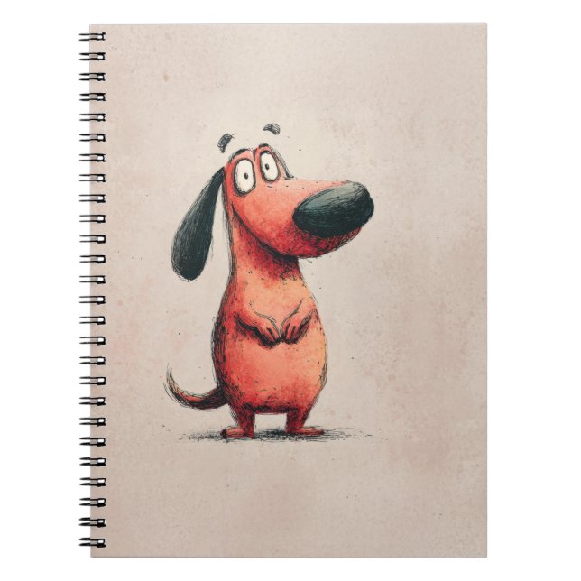Söt seriehund skiss illustration anteckningsbok (Framsidan)