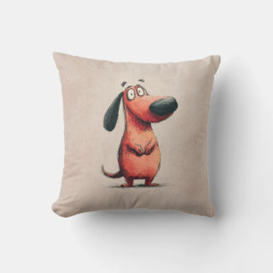 Söt seriehund skiss illustration kudde