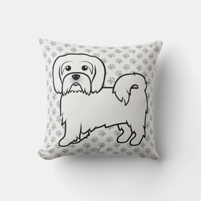 Söt serieillustration av Coton De Tulear-hund Kudde (Framsida)