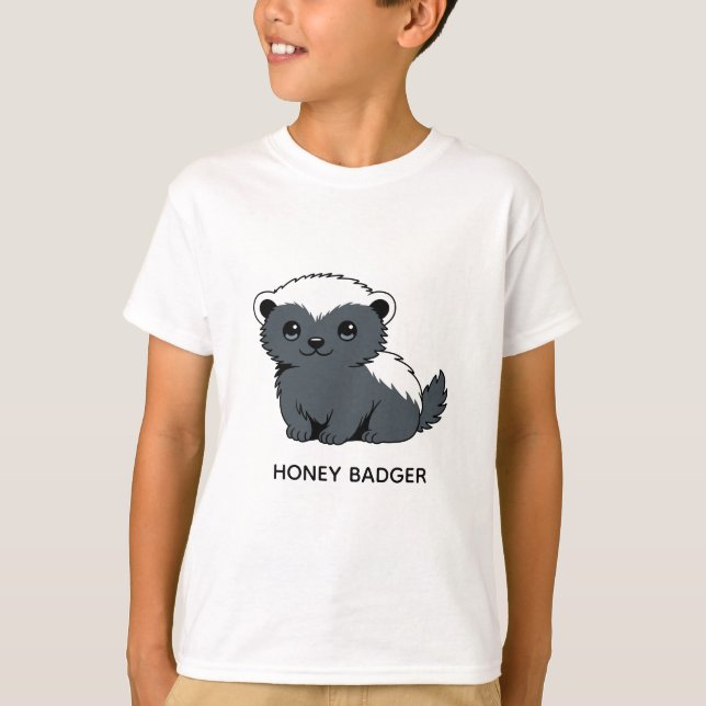 Söt serieillustration av honungsgrävling med eget  t shirt (Framsida)